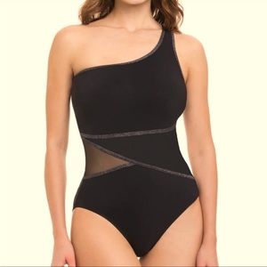 Profile By Gottex Stargazer One Shoulder One Piece Black size L